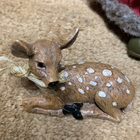 Kirkland Signatures Fabric Mache Classical Santa w/ tiny laying Reindeer Vintage - Picture 9 of 16